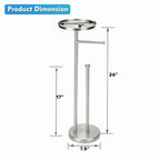 Toilet Paper Holder with Shelf, Tissue Roll Holder Stand with Storage Space for Holding Extra 4 Toilet Paper Rolls, Stainless Steel Rustproof Freestanding (Brushed Nickel) - color: Brushed Nickel