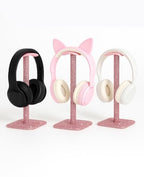 Luxury Rhinestone Headphone Stand – Cute Crystal Headset Holder for Gamer Girl Desk Setup – Bling Kawaii Desk Accessories with Soft Headrest – Aesthetic Gift for Daughter & Girlfriend (Pink) - color: Pink Sparkle