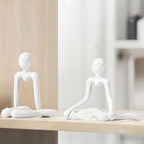 Abstract Thinker Statue, White Minimalist Abstract Sculpture Statue, Modern Art Decoration for Home Office Desk Decoration (White Style B)