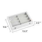 Frebeauty Sunglass Organizer,Velvet Glasses Organizer,8-Slot Sunglasses Tray with Clear Lid,Men's/Women's Sunglasses Box,Sunglass Case,13.3 x 9.6 x 2.2 Inches,Eyeglass/Eyewear Display Tray(White) - color: White, style: With Lid