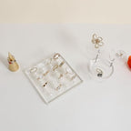 GemeShou Transparent Ring storage tray with 12 clips, Acrylic Jewelry ring display stand for selling, Clear Ring Jewelry holder for show【Acrylic ring tray with 16 clips】