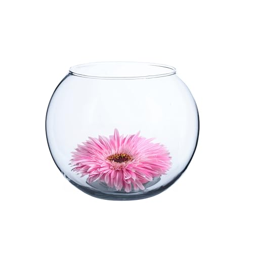 WGVI Clear Glass Tea Light Votive Candle Holder, Width 4", Height 3.15", Small Globe Bubble Bowl Round Vase, Tabletop Décor Container Terrarium, 1 Piece - size: Clear Bowl 3.15"H
