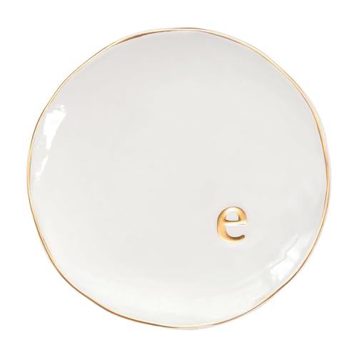 COLLECTIVE HOME - Ceramic Jewelry Tray, Decorative Trinket Dish for Rings Earrings Necklaces Bracelet Watch Keys, Birthday Mother's Day Christmas Gift for Women, 4.75", Glossy (e) - color: E