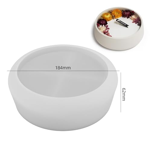 Oval Candle Boat Jar Molds, Creative Silicone Vessels Pot Molds, Concrete Container Storage Tray Making Moulds for Storage Holder Jewelry Box Vase Aroma Cup (Round) - color: Round