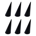 AUEAR, 6 Pack Cone Shape Acrylic Solid Ring Display for Jewelry Showcase Stand (Black) - color: Black, size: 6 Pack