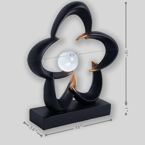 HODESumPure Abstract Art Sculpture Decorative Objects Home Decor Accents for Living Room tv Cabinet, Side Table, Bookshelf, Coffee Table, Dining Table Center Decor Items (Black) - color: Black