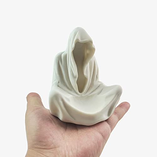 White Goth Wizard Crystal Ball Stand Sphere Display, Natural Healing Feng Shui Glass Orb Holder Base Statue Decoration, for 30mm-50mm Sphere - style: White Goth Wizard