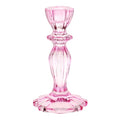 Talking Tables Boho Pink Glass Candlestick Holder Height 16cm One Size Glass Candle Holder,Large - color: Pink, size: Large