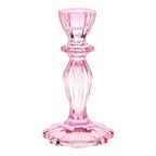 Talking Tables Boho Pink Glass Candlestick Holder Height 16cm One Size Glass Candle Holder,Large - color: Pink, size: Large