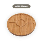 9.5" Round Acacia Wood Serving Board - Circle Food Serving Tray for Kitchen Appetizers, Wooden Cutting Chopping Board for Meat, Vegetables, Bread, Charcuterie, Cheese Board - size: 9.5" Round Acacia
