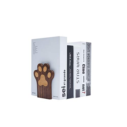 Pandapark Paw Bookends,Non-Skid Bookend for Shelves,Heavy Duty Bookends,Book Stand for Books/CDs,1 Pair