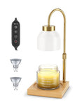 Candle Warmer Lamp with Timer - Upgraded Wax Warmer Lamp with Dimmable, Adjustable Height - Electric Candle Burner for Any Size Jar, Ideal Gift (White) - color: White