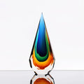 Yao Yuan Handmade Murano Glass Art Decor Sculpture - Unique Hand-Cut Cube Paperweight for Home Décor - size: 12.2in