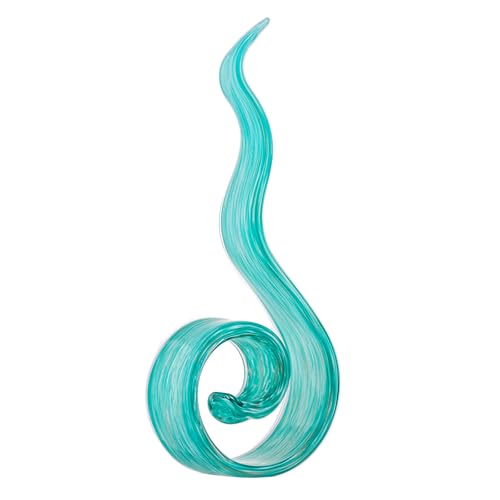 11.4" Tall Hand-Blown Glass Sculpture Murano-Style Sculpture Art Ornament Statue Figurines Home Decor Accent Piece Coastal Ocean Nautical Home Decor,Shelf,TV Stand,Tabletop Centerpieces,Wonderful Gift - color: Light Green