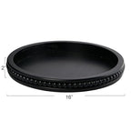 Creative Co-Op Farmhouse Decorative Round Wood Tray with Hobnail Edge, Black - color: Black, style: Tray