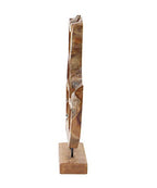 Deco 79 Teak Wood Abstract Handmade Decorative Sculpture Home Decor Statue, Accent Figurine 16" x 8" x 25", Brown - size: 16" x 8" x 25"