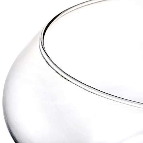 ZENFUN 2 Pack Glass Vase Bowl, 6"/ 8" Wide Mouth Flower Vase Round Terrarium, Glass Hydroponic Planter Floral Container Clear Fish Bowl for Table Centerpiece, Wedding Event, Home Decoration