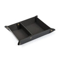 Londo Leather Tray Organizer - Practical Lightweight Water Resistant Computer Table Desk Storage Box for Wallets, Watches, Keys, Coins, Cell Phones and Office Equipment - color: Black Lining