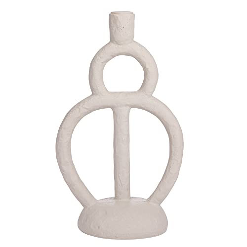 Bloomingville Modern Sculptural, Ivory Taper Candle Holder, Cream