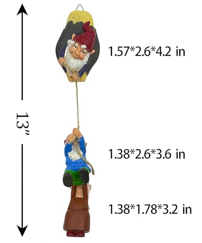 Teaeeno Garden Gnome Statue Set,Gnome Climbing Tree and Tree Stump Decor,Vivid Fairy Gnome Outdoor Sculpture,Whimsical Gnomes Miniature Figurines,Micro Gnome Landscape Figurine for Lawn Balcony Patio - color: Purple