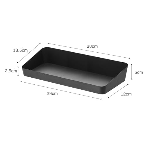 Yamazaki Home Tower Space Saving Vanity Tray - 5.25" X 11.75" - Steel - color: Black, size: 5.3" x 11.8" x 2"