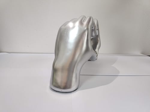 Heart Hands Sculpture Gift, Silver Love Sign Decor, Fingers Gesture Statue, Heart Shape Figurine, Gray Friendship Bracelet Holder (Silver) - color: Silver