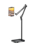 BluuSuuk Tablet Floor Stand with 11lb Stable Base - Adjustable Height Stretchable Arm Swivel Holder Mount, Compatible with iPad Pro Air Mini 12.9/9.7, Kindle, Galaxy Tab, Cell Phones (4.7''-13'')