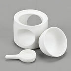 White Burner, Ceramic Tealight Warmer, Scented Oil Diffuser, White Ceramic Tea Light Candle Holder - color: White