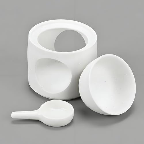 White Burner, Ceramic Tealight Warmer, Scented Oil Diffuser, White Ceramic Tea Light Candle Holder - color: White