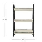 Creative Co-Op Heavily Distressed White 3-Tier Metal Tray with Black Frame & Rim - color: White