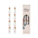 Taper Candles,10 inch 2pc White Tapered Candles with Red Rose Printed, Unscented and Smokeless Long Burning Candles,Tall Candlesticks with Cotton Wicks,Ideal for Weddings, Home Décor - style: Red Rose
