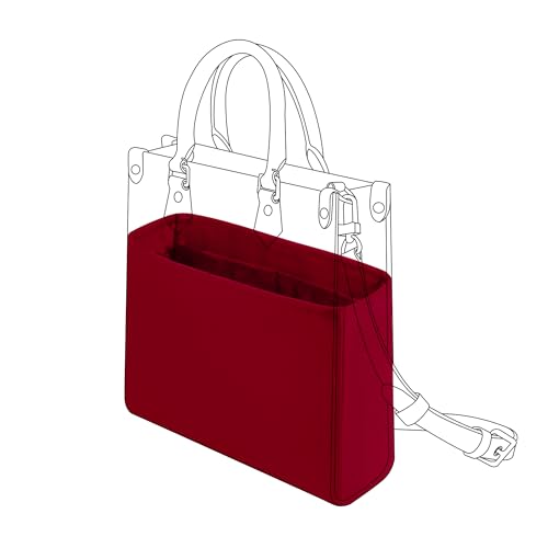 DGAZ Silk Purse Organizer Insert For LV Sac Plat Mini/BB/Medium bag，Silky Smooth Bag Organizer，Luxury Handbag & Tote Shaper(Rouge Cassque,Medium) - color: Rouge Cassque, size: Medium
