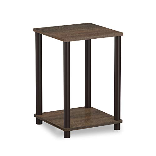 FURINNO Turn-N-Tube Haydn End Table, 1-Pack, Walnut/Brown - color: Walnut/Brown, size: 1-Pack, 2-Tier, style: Haydn