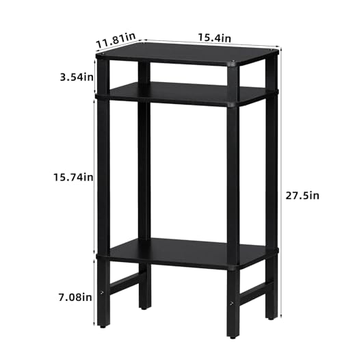 YUFAM Side Table End Table Tall Night Stand 3-Tier for Living Room Bedroom Bathroom Office Furniture Black - color: Black, size: 3 Tier