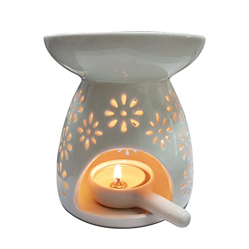 4Pcs Ceramic Candle Spoon Tray Holder Tealight Wax Warmer Little Candle Spoon Replacement Fragrance Aromatherapy Furnace Accessories, White