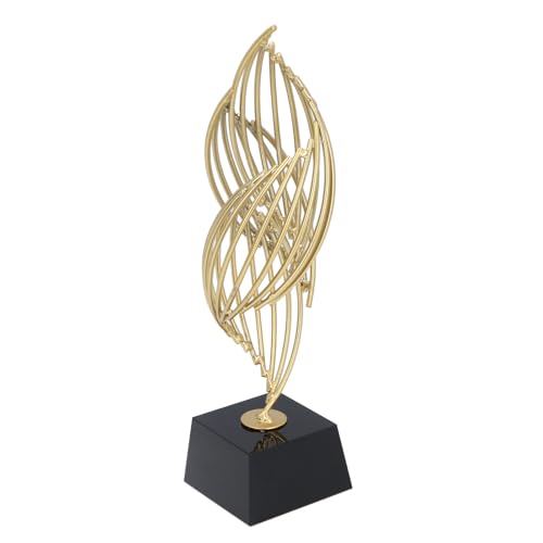 Spiral Mesh Sculpture Gold Abstract Art Decor Modern Luxury Home Decoration Desk Shelf Figurines 10.2 Inch for Living Room Bedroom Office (Black) - size: Black