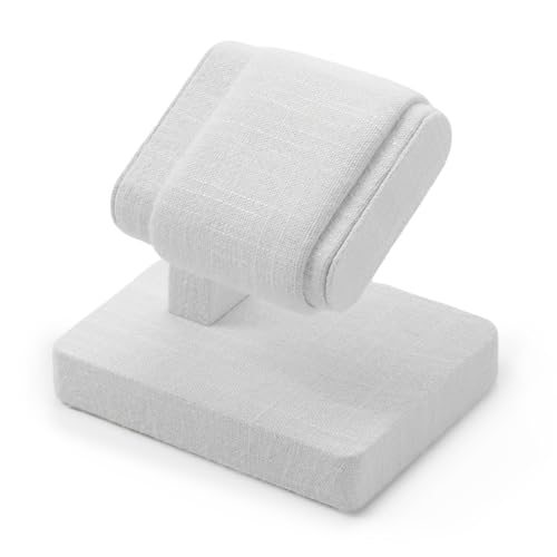 Microfiber Watch Display Stand T-bar Watch Stand Holder Organizer For Men And Women Wristwatch, Bracelet,Storage Display Rack (Linen) - color: Linen, size: 1 Slot