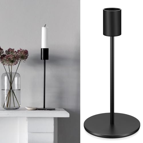 3 Pcs Black Taper Candle Holders, Black Candlestick Holderss, Candle Sticks Holder Decor for Mantel Centerpiece Fireplace Wedding Dinning Party Home Cabinet Table Decor(3 Heights)