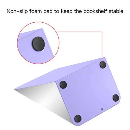 MSDADA Bookends, Book Ends for Book Shelves, Bookends for Office, Book Ends for Heavy Books, Metal Bookend Supports, Modern Minimalist Style Bookends, Purple(4 Pairs) - color: Purple