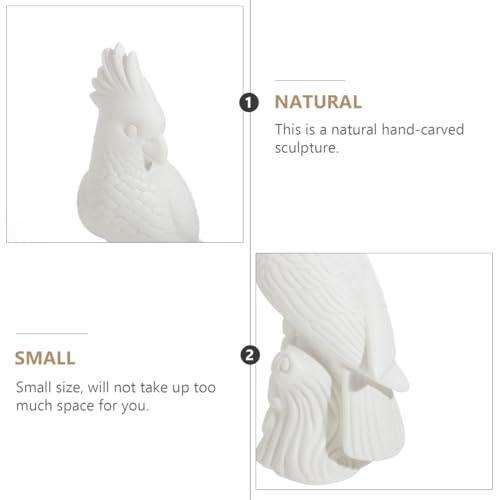BESPORTBLE Collectible Animal Art Unpainted Ceramic Parrot Figurine Sculpture Porcelain Statue Table Decor Ornaments