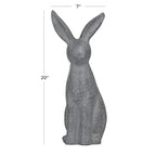 Deco 79 Polystone Rabbit Decorative Garden Sculpture Indoor Outdoor Garden Statue, Outdoor Sculpture 7" x 8" x 20", Gray - size: 7" x 8" x 20"