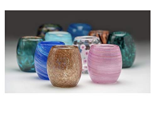 4" Art Glass Glisten + Glass Votive Candle Holder (Copper) - color: Copper