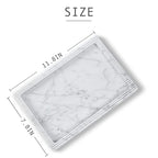 JIMEI Marble Vanity Tray Guest Towel Holder Tray for Bathroom, Coffee Table Tray for Living Room Bathroom Hand Towel Tray, Napkin Holder for Bathroom,White Marble Tray - color: Engraving Tray