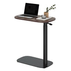 SANODESK Adjustable Overbed Bedside Table Pneumatic Adjustable Height Laptop Computer Standing Desk Cart with Tray, Hospital and Home Use(23.6" W x 13.8" D, Walnut) - color: Walnut, size: Xsmall