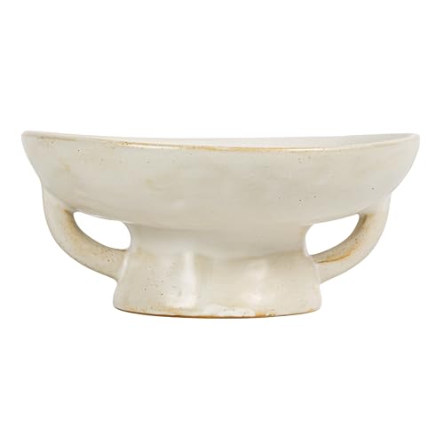 Creative Co-Op Stoneware Bowl w Reactive Glaze, White - color: White, size: 8.0" Round x 3.75" Tall