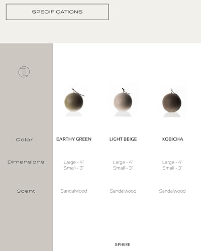 LAWA Imperfect Sphere Candle - Beautiful Handmade Pillar Scented Soy Wax Elegant Aesthetic Candle Housewarming Gift Home Room Shelf Decor Idea (Earthy Green, Large) - color: Earthy Green