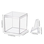Championship Ring Display Case 3pcs Clear Acrylic Plastic Baseball Display Case Small Showcase with Mini Card Stand Holder Square Storage Box for Jewelry Sport Ring Candy Box - style: Ring