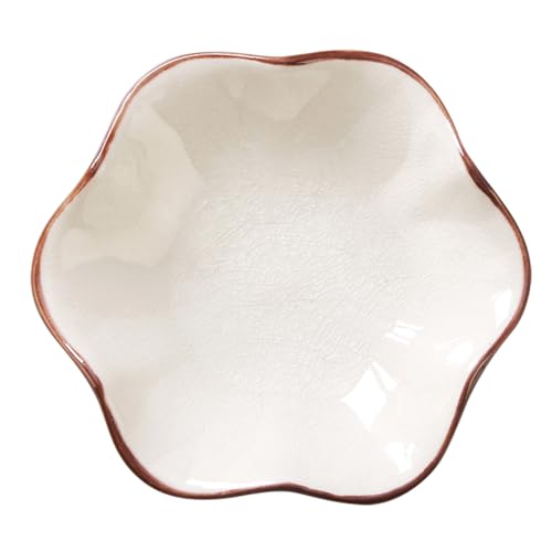 Ice Cracking Leaf Jewelry Dish, Decorative Ring Holder Small Trinket Tray Bowl, Gifts for Daughter Mom Friends, Milk White. - color: Milk White-Lotus