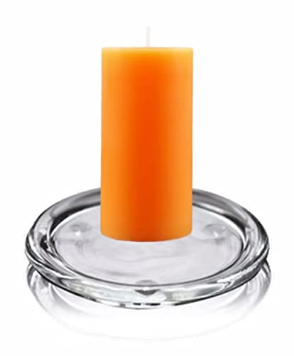 4 Pack Glass Candle Holder 3" Clear Beautiful Transparent Round Candle Plate… - size: 4pack-3inch