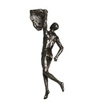 Climbing Man Wall Sculpture – Resin Decor Figure, Modern Art Accent, Black Home Ornament | Unique 3D Hanging Statue Piece, Artistic Abstract Wall Decoration Setup Living Room Bedroom Workplace Design - size: handed rock climbing, style: Silver